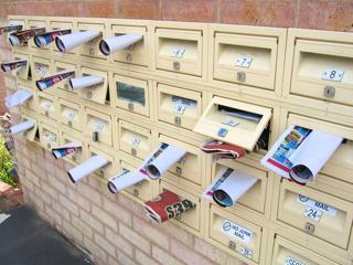 A photo of mailboxes