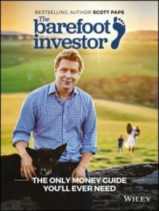 The front cover of The Barefoot Investor book.